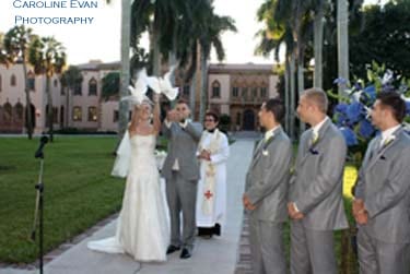 garden wedding dove release